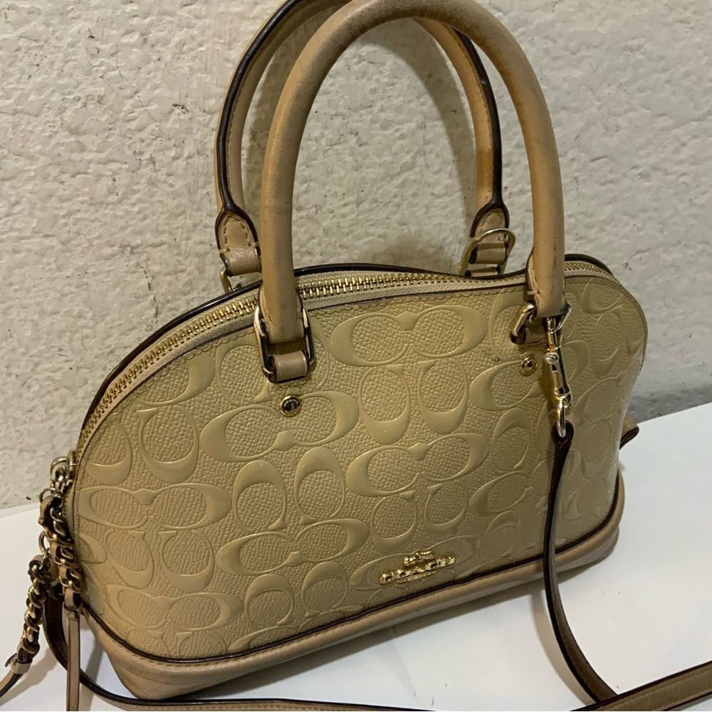 COACH Mini Sierra Satchel & wallet  Signature debossed Patent Leather, F55450 - Picture 3 of 9
